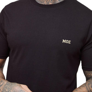 T-shirts pour hommes en coton lourd avec broderie de logo sur la poitrine, coupe ajustée, étiquette privée personnalisée, production en gros - Product Image 3