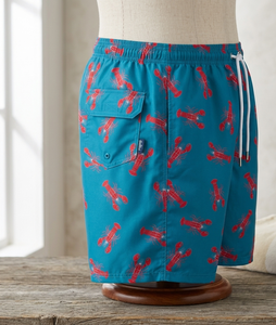 Shorts élégants pour hommes à imprimé crabe avec cordon de serrage, poches latérales, séchage rapide, pour la plage et l'été - Product Image 5