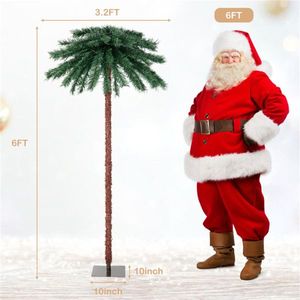 6ft Pre-Lit Christmas Palm <b>Tree</b> with 210 4-Color <b>LEDs</b> & 64 PVC Branch Tips Red/Green/Yellow/Blue - Product Image 4