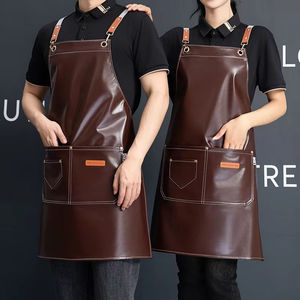 Capa de Peluquería Portátil y Resistente de PU, Negra, Impermeable, con Bolsillos y Correas Ajustables para Uso en Salones de Belleza y Barberías - Product Image 2