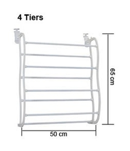Black & White Over Door <b>Shoe</b> <b>Rack</b> 4 Tier Hanging <b>Shoe</b> Organizer Iron Storage Stand for Bedroom Entryway - Product Image 3