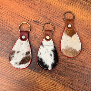 Nouveaux porte-clés occidentaux en cuir de vachette de haute qualité personnalisés cadeaux promotionnels en cuir véritable porte-clés de luxe à sublimation - Product Image 2