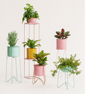 Modern 2 Tier Metal Plant Stand Indoor Outdoor Powder Coated Iron Eco-Friendly Flower <b>Pot</b> <b>Holder</b> Rack Living Room Balcony Home - Product Image 3