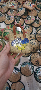 Bohemian Style Woven Sedge Grass Bag Charm Keychain <b>Mini</b> Straw Tote Pendant Natural Fiber <b>Backpack</b> Accessory Gift - Macy - Product Image 4
