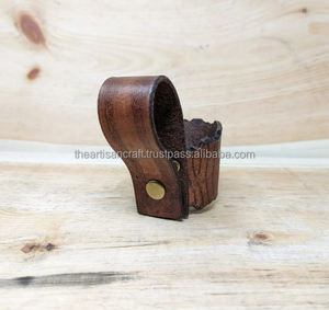 Corne à boire artisanale en cuir de conception animale de style nautique avec corne polie en option Souvenir d'artisanat naturel - Product Image 4