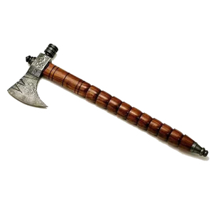 Hache Tomahawk à manche en bois sculpté à la main, lame en acier forgé, hache de survie, outil d'extérieur, en vente à bas prix - Product Image 4