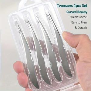 Juego de Pinzas de Acero Inoxidable, Herramientas para Depilar Cejas, Nariz y Rostro, Sin Fragancia, Accesorios de Cuidado de Belleza - Product Image 3