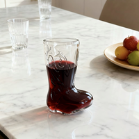 Verre à bière créatif transparent de 300 ml en forme de botte, double paroi isolée, durable, sans BPA, compatible lave-vaisselle, vente en gros