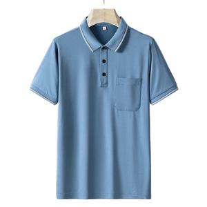 Jersey de manga corta de punto de algodón 100% para hombre de alto rendimiento para camisas Diseño de estampado de color sólido Bolsillos de cuello vuelto - Product Image 1