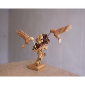 Sculpture d'oiseau en bois faite à la main, figurine d'animal sculptée, décoration de table, ornement rustique pour salon - Product Image 3