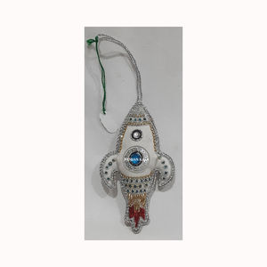 Adorno Navideño Colgante de Árbol de Navidad con Bordado Zari Hecho a Mano, Forma Personalizada, Hermoso, con Trabajo de Cuentas, para Decoración de Fiestas - Product Image 2