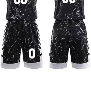 Men heat transfer basketball uniform set breathable summer shorts plus size team training wear BSCI certified sport clothing set - Product Image 3