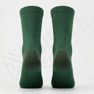 Green Crew <b>Socks</b> Solid Color Knitted Breathable Regular Style for Adults Casual Daily Use - Product Image 2