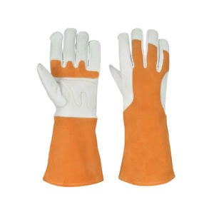 Guantes de Seguridad de Cuero Vacuno Color Dorado, Resistentes al Fuego, con Protección Lateral de Cuero Dividido, Equipo de Protección Personal para Soldadores - Product Image 5