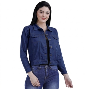Veste utilitaire pour femme, vert olive, manches longues, col rabattu, coton, couleur unie, longueur courte, vêtements d'automne - Product Image 4