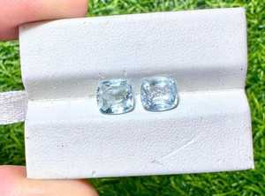 พลอยอะความารีนธรรมชาติทรงคุชชั่นสีน้ำเงิน สำหรับทำเครื่องประดับ - Product Image 4