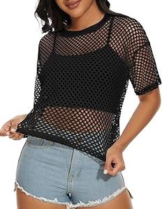Plain Black Color Mesh Sheer Crop <b>Top</b> Sexy Fitness T-Shirt Hot Fashion Neck <b>Top</b> Yoga Gym Regular Fit Mesh Shirts Breathable - Product Image 5