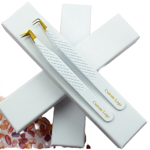 Pinzas para Pestañas TEEJAY, Combo Verde y Dorado, 90 Grados, para Volumen, con Empaque de Cartón, Envío Gratis, Logo Gratis - Product Image 3