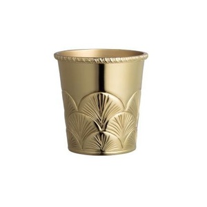Vase de table en laiton Art Déco, finition dorée, fait main, pot décoratif - Product Image 3