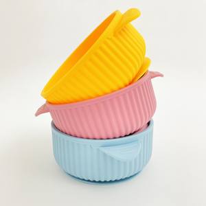 Tazón de Alimentación Dividido Antideslizante de Silicona Redonda para Bebés, de Grado Alimenticio, con Base de Vacío Fuerte, Lavable, con Estampado, para Niños de 0 a 6 Años - Product Image 1