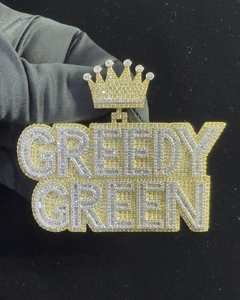 Pendentif Couronne Personnalisée Hip Hop en Moissanite, Pendentif Lettre Prénom Sertie de Moissanites, Breloques Luxe en Moissanite, Pendentif en Argent 925 - Product Image 1