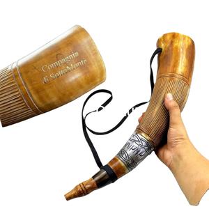 Corne de Viking sculptée à prix naturel avec un design élégant d'ange en laiton, corne à souffler pour les fêtes et les festivals - Product Image 1