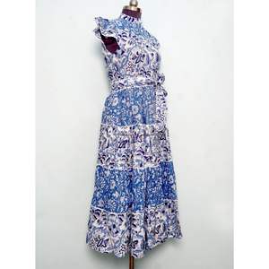 Nuevo Vestido Maxi Vintage para Mujer, Estilo A-Line, Casual, Dulce, de Alta Calidad, Algodón, Manga Corta, Cinturón, Estampado Floral, Transpirable, Ecológico - Product Image 5