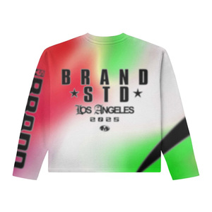 2025 Short Sleeve T-Shirt 100% Cotton Silk Screen Printed Formal Solid Gradient Color Street Style <b>Men's</b> Knitted <b>Turtleneck</b> - Product Image 1