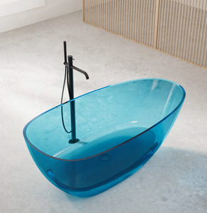 Baignoire autoportante traditionnelle de luxe en pierre artificielle avec drain, écologique, durable, certifiée pour usage hôtelier, 1,6 m, Air - Product Image 1