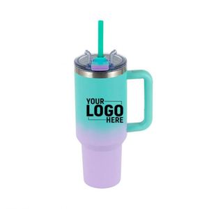 Gobelet isotherme en acier inoxydable de haute qualité avec poignée et paille, grande capacité, portable, pour voyage, logo personnalisé - Product Image 1