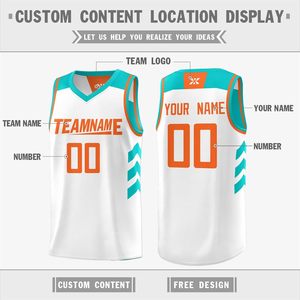 Maillot de basket personnalisé sublimé, col en V, sans manches, polyester respirant, uniforme d'équipe, adulte unisexe, toutes saisons - Product Image 3