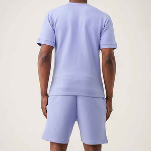 Best Selling Men's Summer Shorts <b>Set</b> Eco-Friendly Lightweight Terry Fabric Hip Hop Style Solid Online Sale Printed Top - Product Image 2