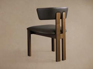 Chaise de salle à manger en teck massif de qualité supérieure avec coussin en cuir – Mobilier moderne pour restaurant et café en intérieur - Product Image 4