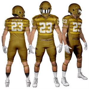 Uniforme de football américain imprimé de haute qualité, personnalisable, respirant, anti-bactérien, anti-UV, séchage rapide, short imprimé sur le devant, sublimé - Product Image 1