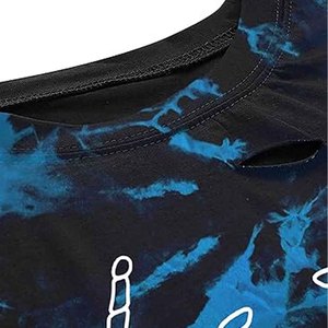 Camiseta Corta Tie Dye para Mujer, Manga Corta, Cuello Redondo, Estampado Personalizado, Corte Holgado, Estilo Punk, Top Corto para Primavera/Verano - Product Image 4
