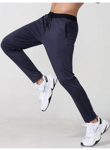 Pantalon de jogging décontracté pour homme, bleu marine et noir, taille élastique avec cordon de serrage, en maille mi-lourde, idéal pour l'automne - Product Image 4