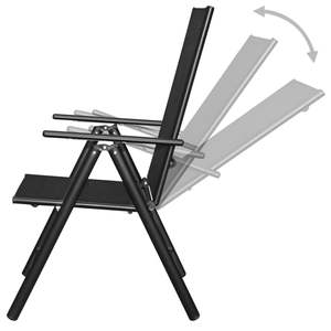 Conjunto de Jardín de Aluminio con Recubrimiento de Polvo Negro, Mesa y Sillas de Textilene, para Entretenimiento al Aire Libre - Product Image 6