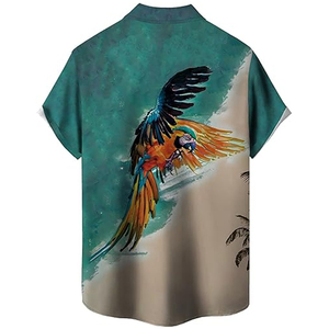 เสื้อชายหาดสไตล์ฮาวายสำหรับผู้ชายพิมพ์ลายดอกไม้แขนสั้นลำลองน้ำหนักเบาสวมใส่ในช่วงวันหยุดฤดูร้อน - Product Image 4