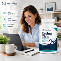 Capsules Oculaires Naturelles Retina Clear Lutéine, Zeaxanthine, Myrtille, Zinc, Vitamine A – Favorise la Clarté Visuelle, Soulage la Fatigue Oculaire – 60 Capsules pour Adultes