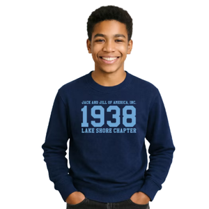 Sweat-shirt graphique bleu marine 1938 pour garçon, pull décontracté à manches longues, streetwear quotidien, vêtement confortable pour un style de vie actif - Product Image 1