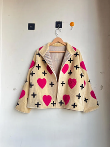 Veste kimono en velours de coton 100% faite à la main |   Automne/Hiver Respirant Écologique Séchage Rapide Anti-Plis Col Rond Matelassé - Product Image 2