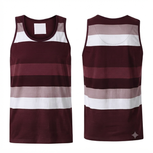Débardeur de sport pour homme en polyester/coton, style streetwear, pour l'été, respirant et écologique, avec logo tricoté sur le devant - Product Image 1