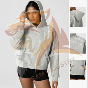 Custom Casual Heavyweight Oversized Hoodie Women 100% Cotton Breathable Eco-Friendly Streetwear <b>Drop</b> Shoulder Hoodies - Product Image 5