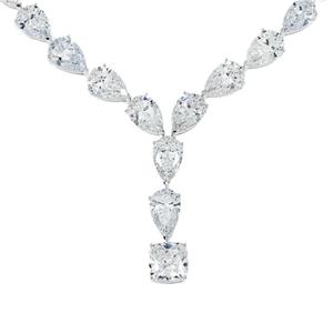 Collar de Diamantes de Corte Pera y Cojín en Oro Blanco de 18K de Calidad Premium, Perfecto para Regalo, Disponible a Precio de Fábrica - Product Image 3