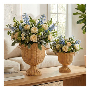 Magnifique ensemble de jardinières en rotin, paniers en osier tressé, pots décoratifs pour plantes d'intérieur, décoration intérieure. - Product Image 1