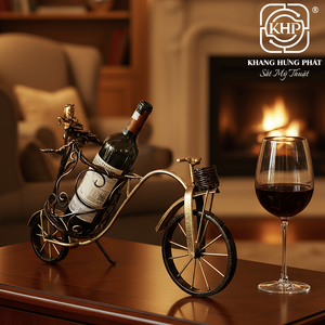 Porte-vin en forme de vélo, sculpture en fer forgé, décoration artisanale pour la maison, support d'exposition personnalisable, design artisanal en métal - Product Image 5