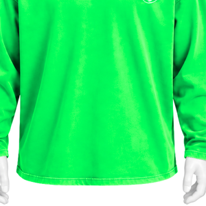<b>Lime</b> <b>Green</b> Reversed LS Tee Oversized Long Sleeve Cotton T <b>Shirt</b> Washed Finish Drop Shoulder Casual Streetwear Relaxed Fit Top - Product Image 6