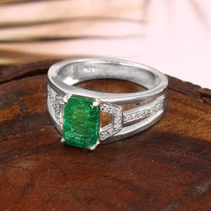 Joyería de Plata de Ley 925 con Esmeralda Cultivada en Laboratorio, Premium, con Esmeralda Cultivada en Laboratorio, Fina, con Esmeralda Creada en Laboratorio - Product Image 4