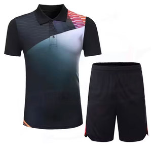 Ensemble uniforme de badminton, tennis et tennis de table pour garçons, nouvelle impression numérique, antibactérien, sans manches, taille élastique, polyester, vente en gros - Product Image 2