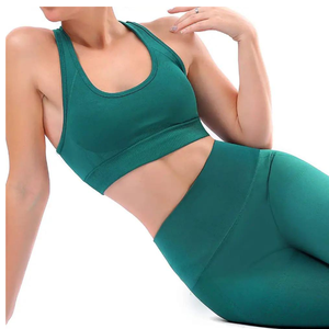 Conjunto de Yoga sin Costuras para Mujer Tallas Grandes, Leggings de Cintura Alta Acanalados y Sujetador Deportivo, Ropa Deportiva para Gimnasio - Product Image 5
